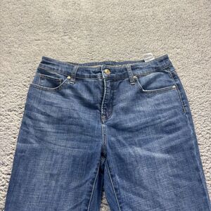 Chico's‎ Jeans Womens 28x26 Blue Medium Wash So Slimming Girlfriend Button Legs